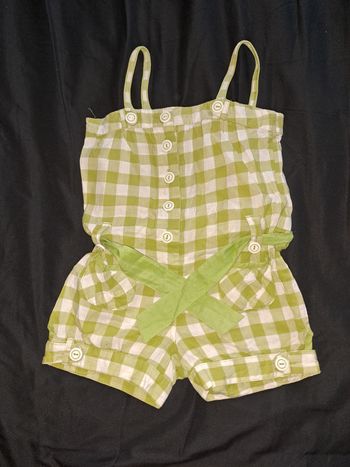 Combi short verte à carreaux NKY 4 ans