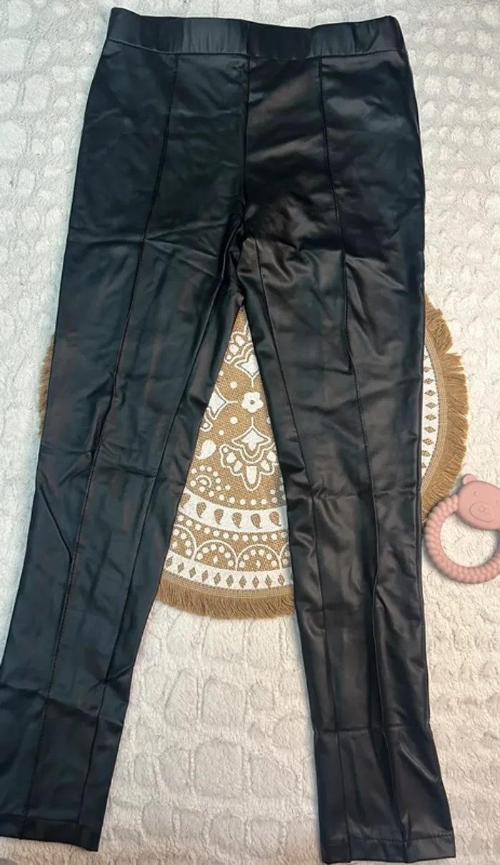 Legging noir faux cuire - photo numéro 3