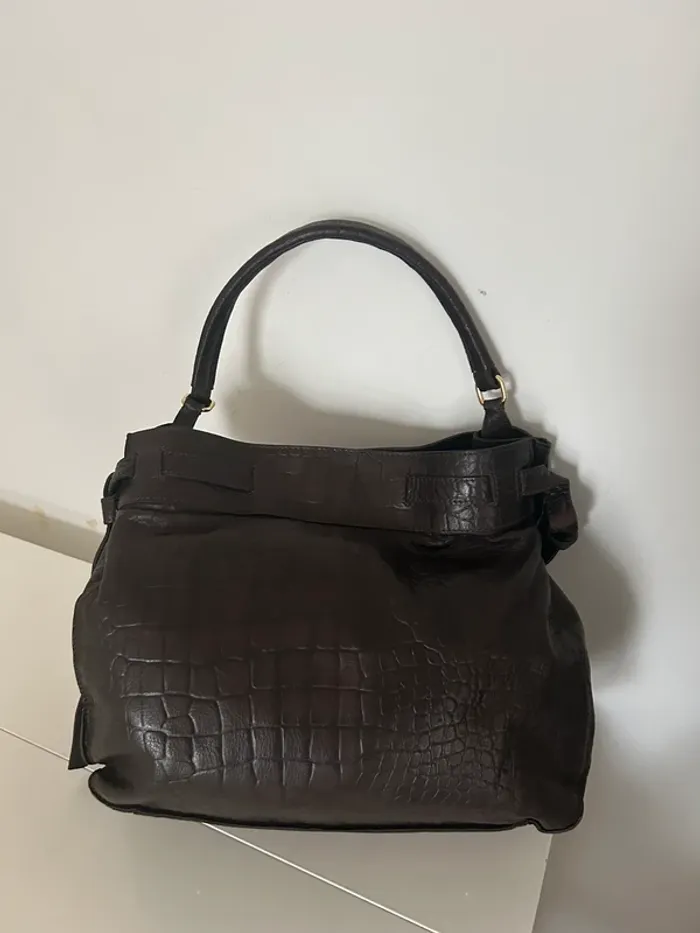 Colisée by manfield sac en cuir marron - photo numéro 6