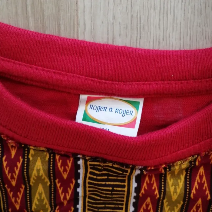 Roger a Roger T-Shirt Africa Ethnic Rouge Homme Exclusif Traditionnel Collection Safari (Taille XL) - photo numéro 6