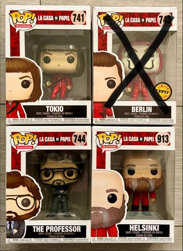Lot de 3 Figurines Funko Pop La Casa De Papel