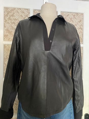 Chemise Noir  Cuir D'agneau Kookaï Taille 38
