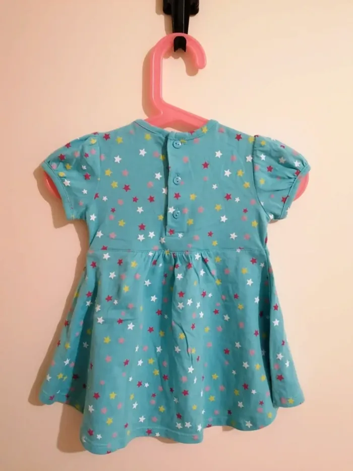Lot robe été fille 12 mois kiabi cerise étoile - photo numéro 7