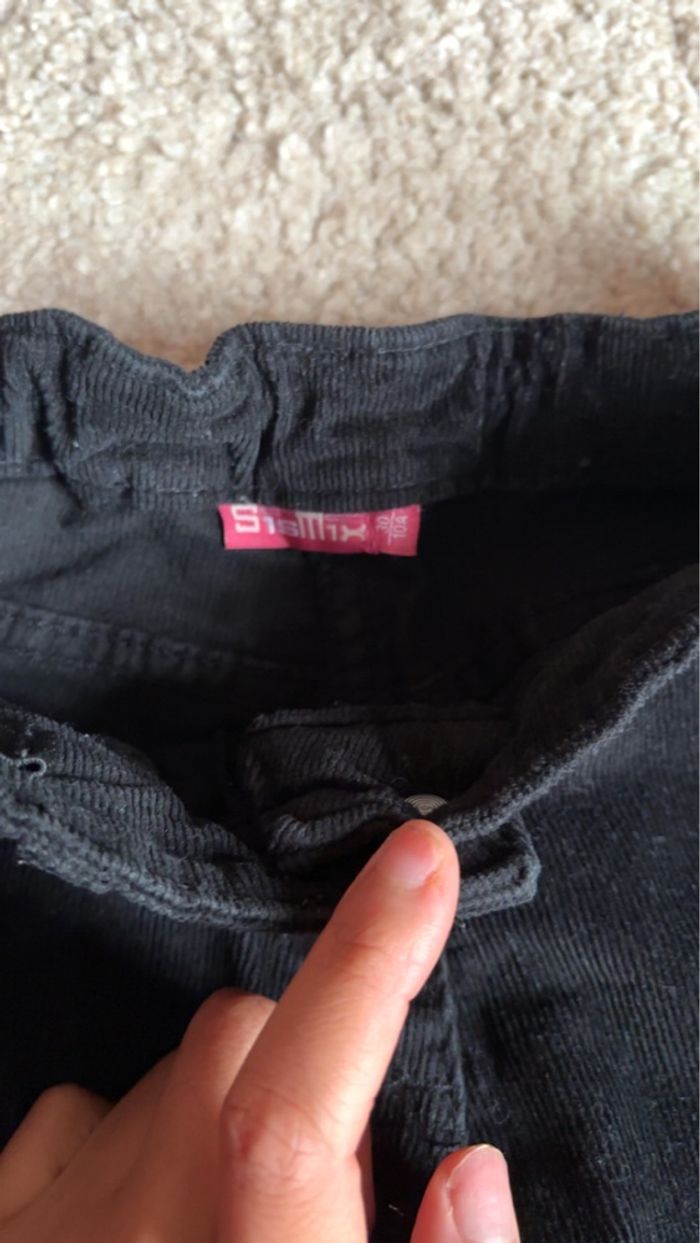 Pantalon en velours noir avec élastique taille 10ans SisMix - photo numéro 2