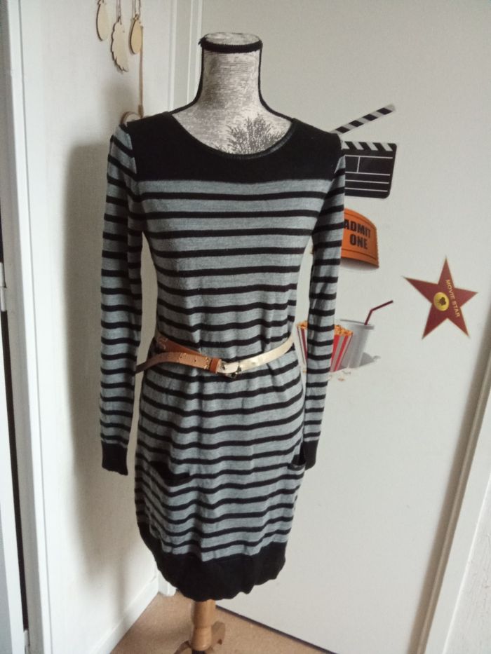 Robe longue hiver maternité, grossesse, mi saison ,noire, grise taille M ou 40