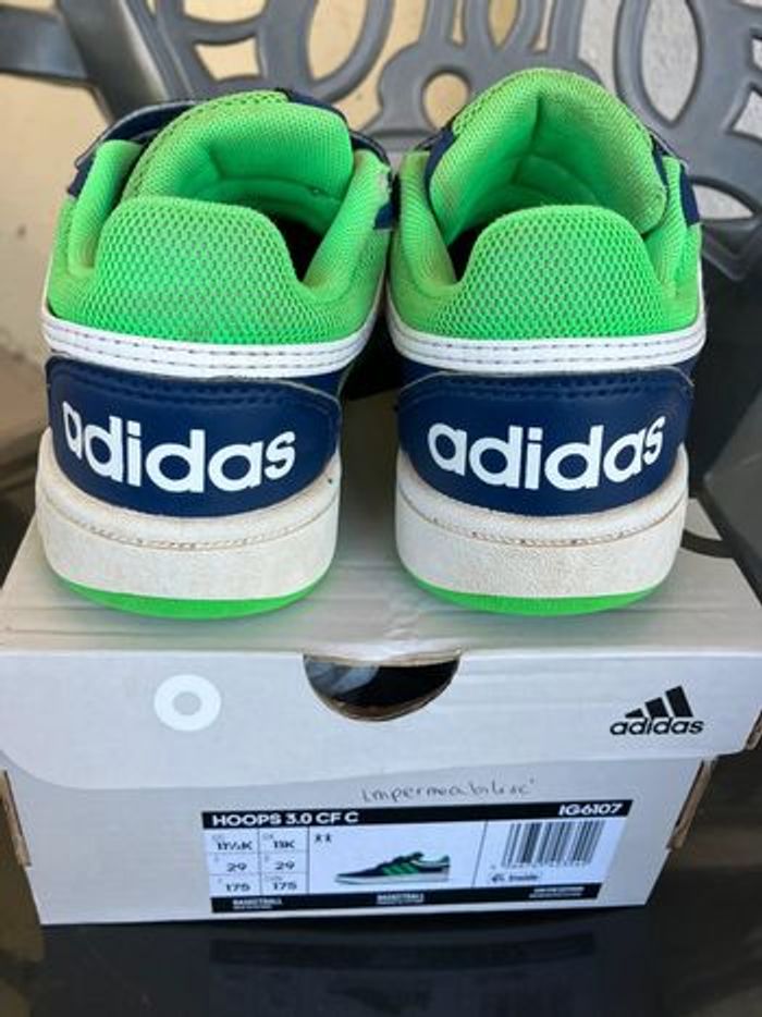 Basket adidas Hoops 3.0 bleu et vert taille 29 - photo numéro 2