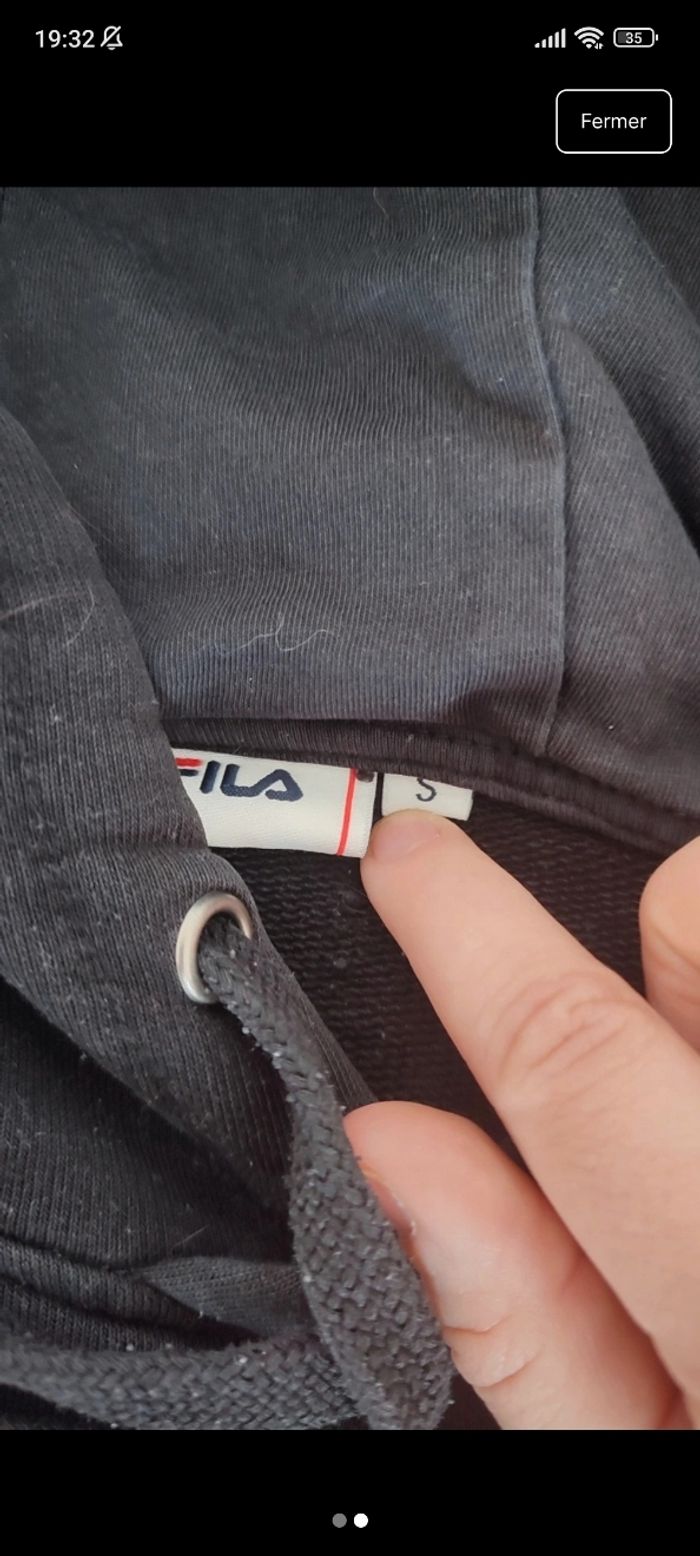 Sweat à capuche homme FILA taille S - photo numéro 2
