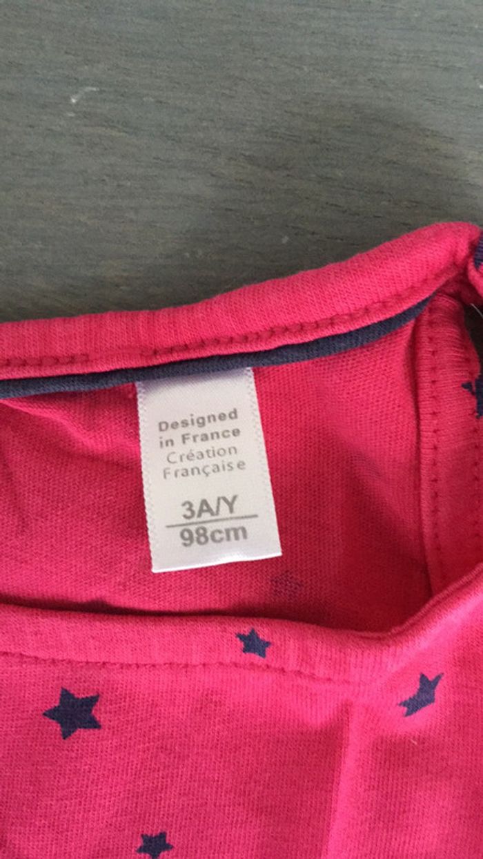 Débardeur Okaidi fuschia étoiles 3 ans - photo numéro 3