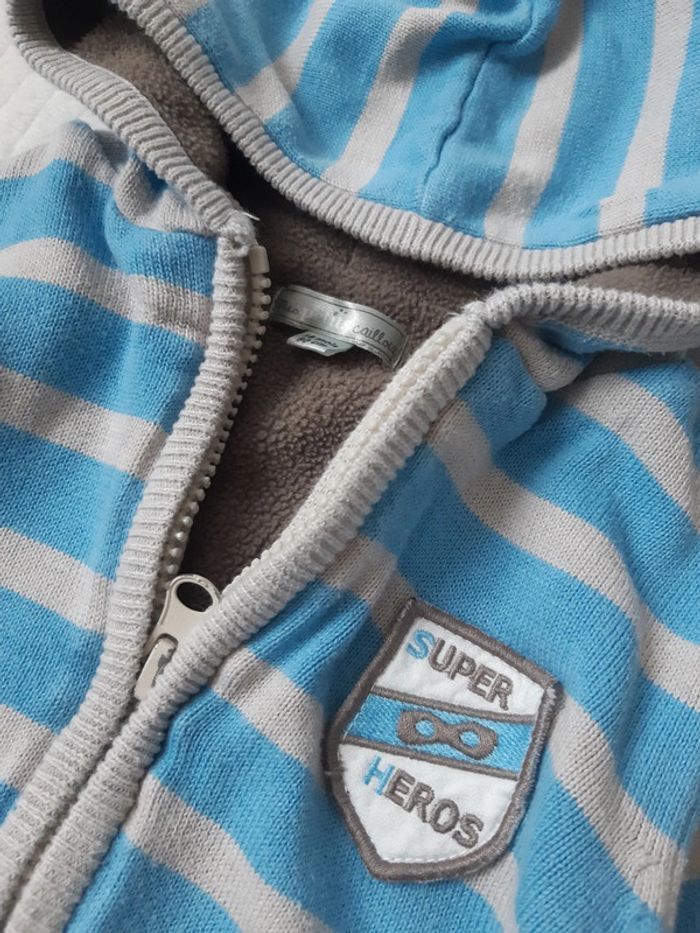 Gilet zippé à capuche Mes Petits Cailloux 18 mois - photo numéro 6