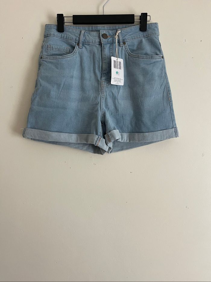 Short jeans bleu taille haute Up2fashion