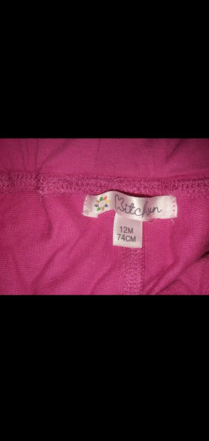 Bas de jogging 12 mois rose kitchoun - photo numéro 2