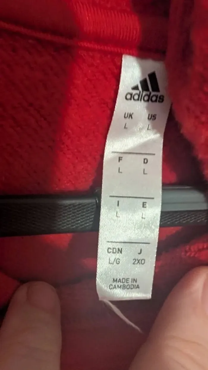 Hoodie Adidas Core 18 Rouge Logo Brodé – Taille L – Style Sportswear/Streetwear - photo numéro 10