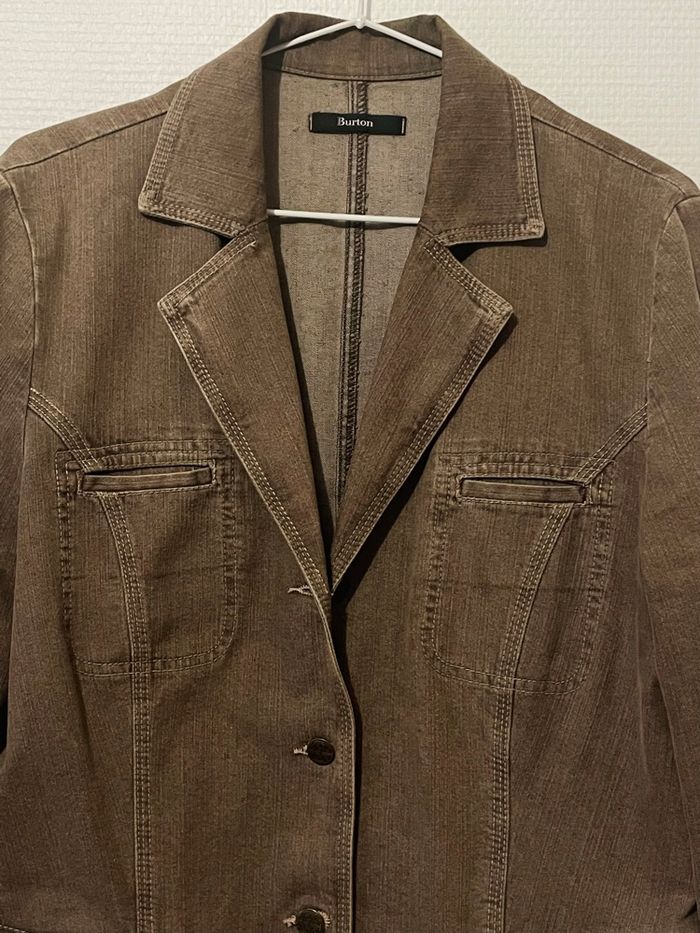 Veste vintage Burton – coupe blazer en denim brun - photo numéro 3