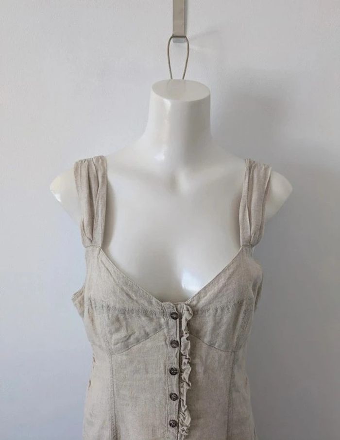 Robe d'été en lin avec dentelle - I Blues Club - taille 40 - photo numéro 2