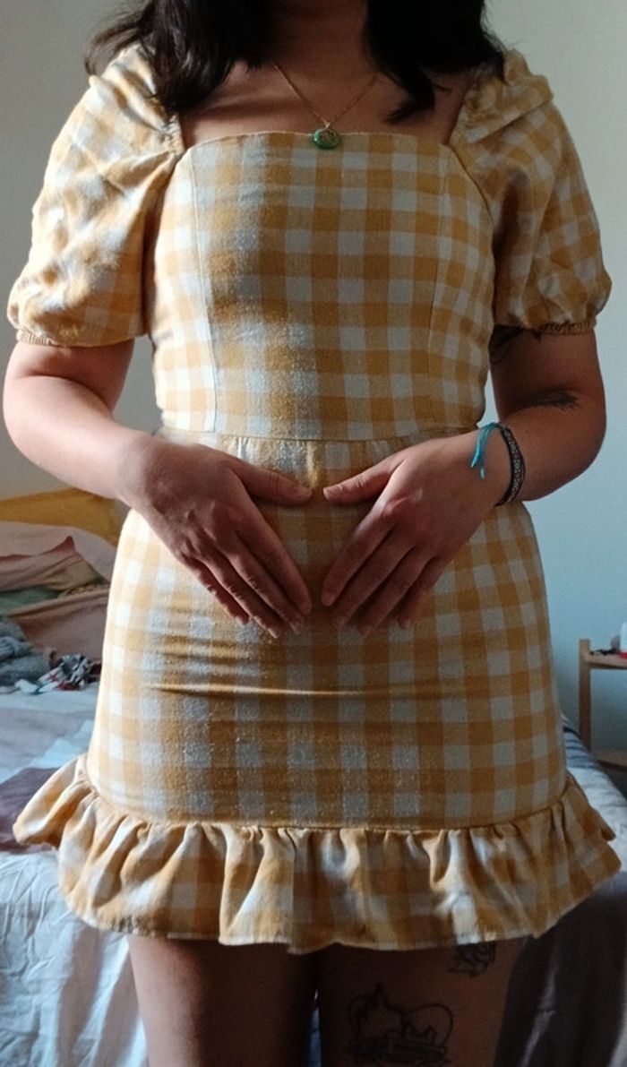 Petite robe d'été vichy jaune - photo numéro 5