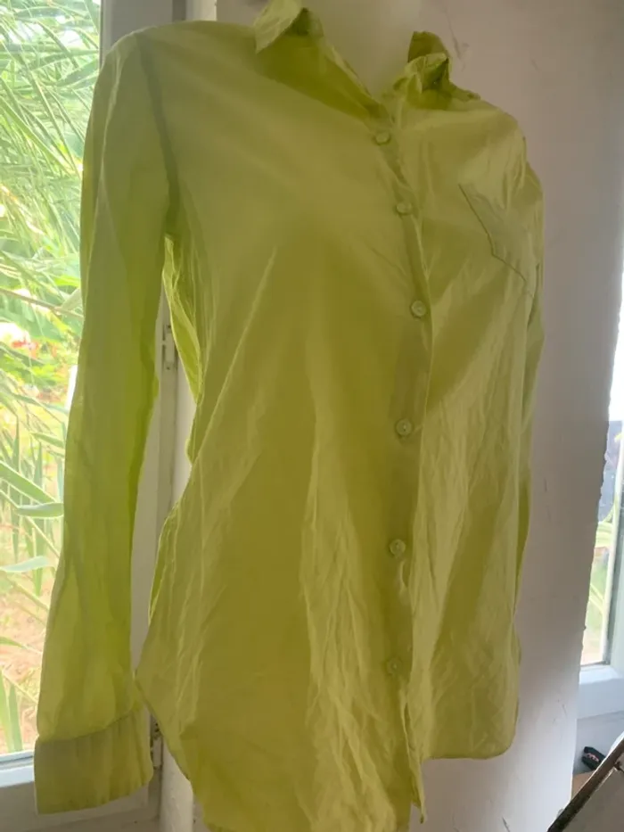 Chemise Sud express vert clair taille M 100%voton - photo numéro 3