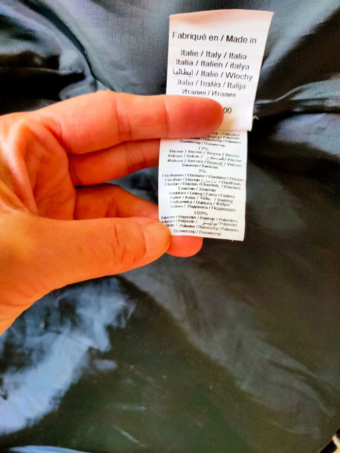 Manteau élégant noir à dessins blancs taille 42 marque cache cache - photo numéro 7