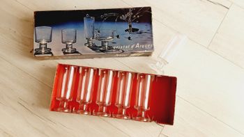 Lot coffret 6 coupes flûtes 17 cl en cristal d’arques New line vintage 1975