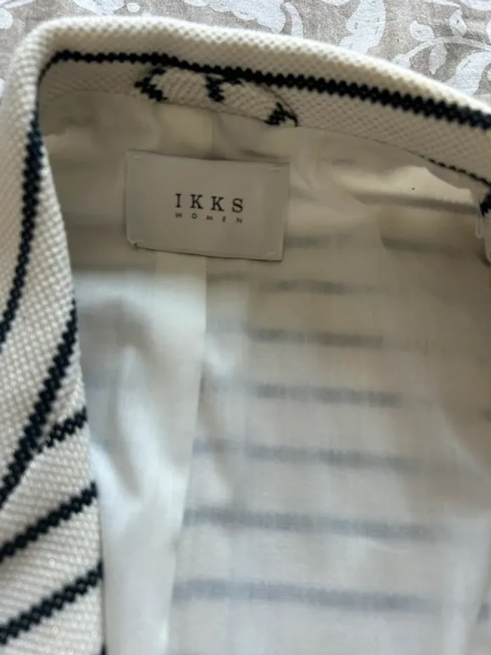 Veste IKKS rayée blanche et noire - Taille 36 - photo numéro 4