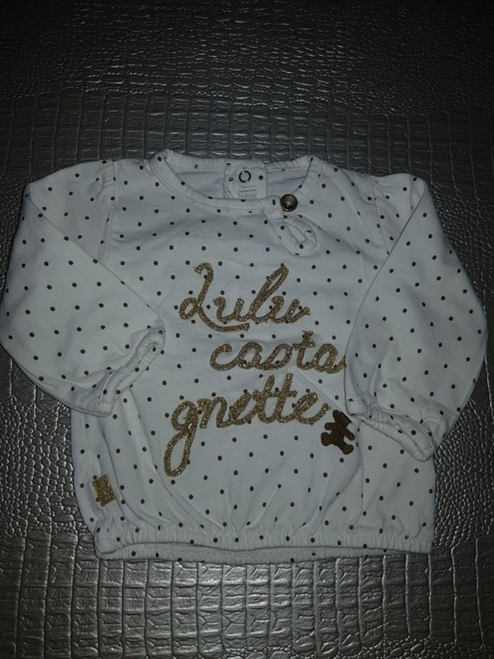 T-shirt manches longues Lulu Castagnette 3 mois - photo numéro 2