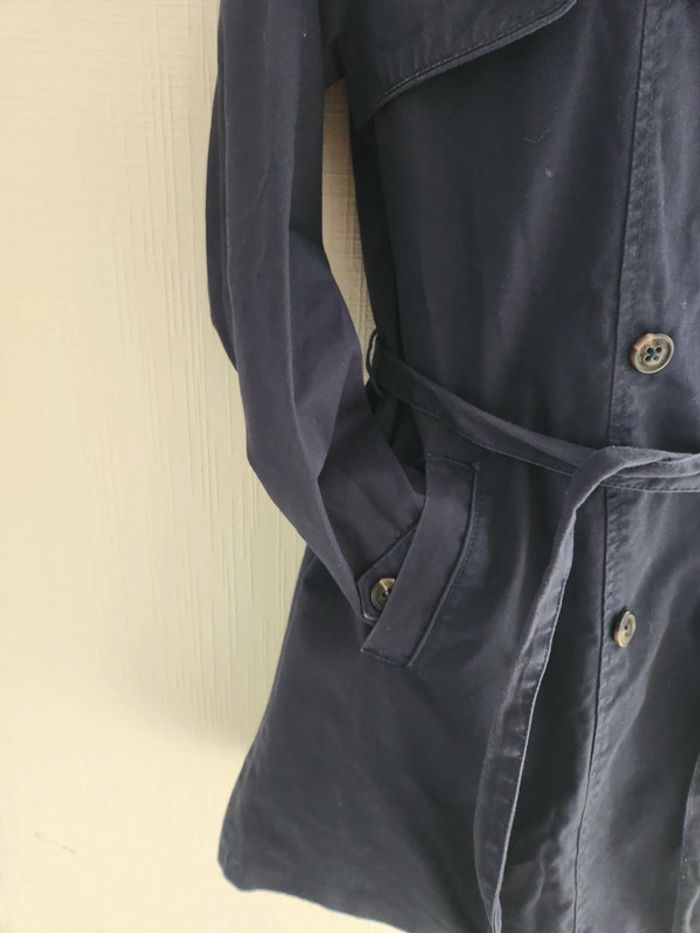 Trench coat bleu marine Zara 14 ans 164 cm - photo numéro 7