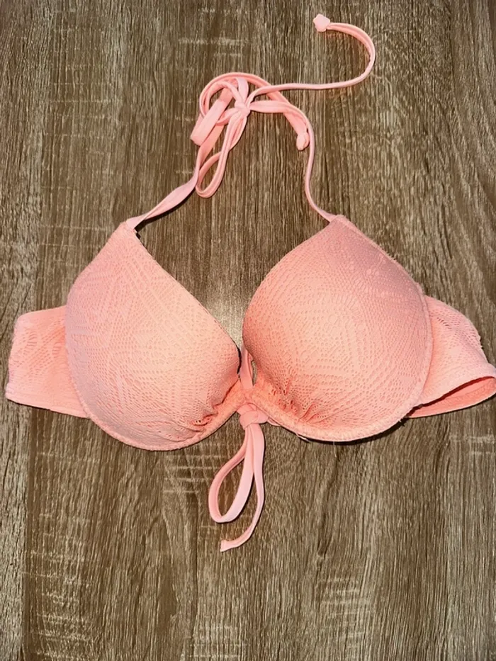 Haut de maillot push-up corail