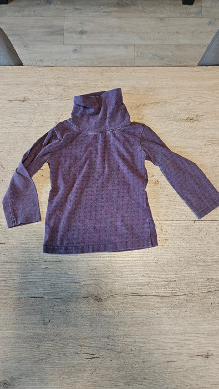 Sous pull mauve à dessin gris, manches longues, Disney, 4 ans - photo numéro 2