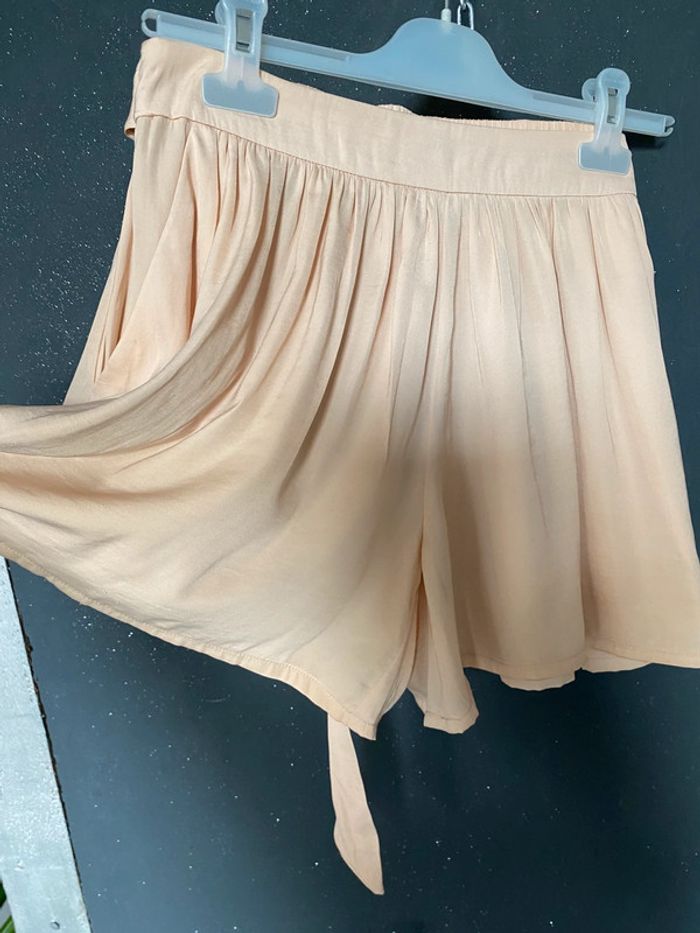 Jupe short abricot ceinture à nouer - photo numéro 3