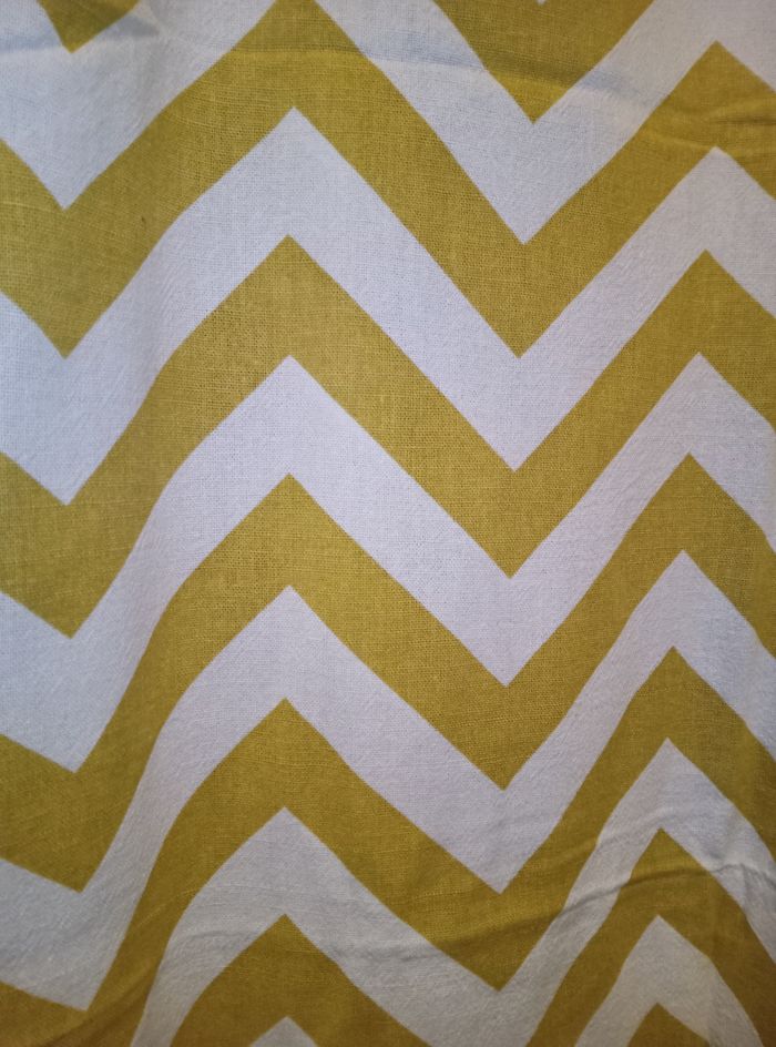 2 Rideaux à chevrons crème/vert anis , 139x240 cm - photo numéro 3