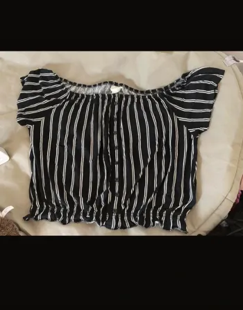 Crop top noir & blanc