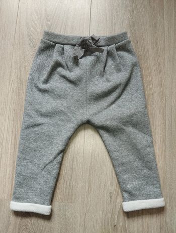 Pantalon chaud et doux gris argenté fille 18 mois Kiabi