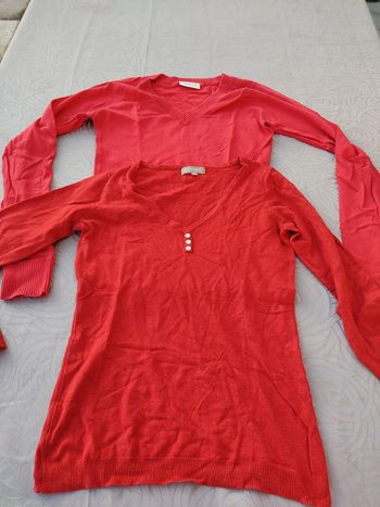 Lot de 2 pulls fins rouge