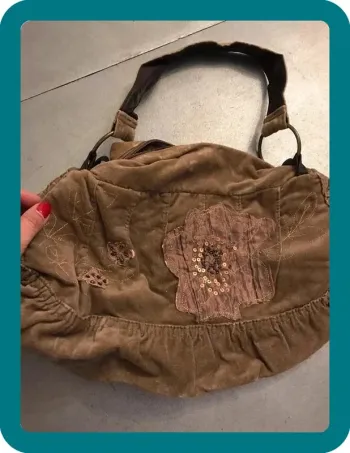 Sac Promod en velours kaki