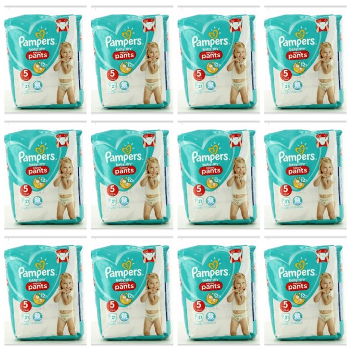 Lot de 252 Couches Pampers Baby Dry Pants 12-17kg Taille 5 Neuf
