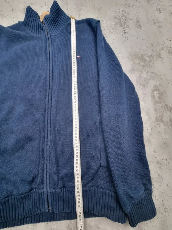 Pull zippé fourré Tommy Hilfiger bleu marine L Hommes (mesures en photos) - photo numéro 6
