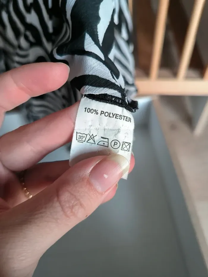 Chemisier blouse femme zébré noir et blanc - photo numéro 2