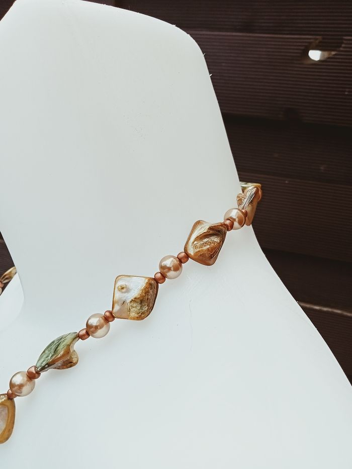 Collier metal et perles doré - photo numéro 5