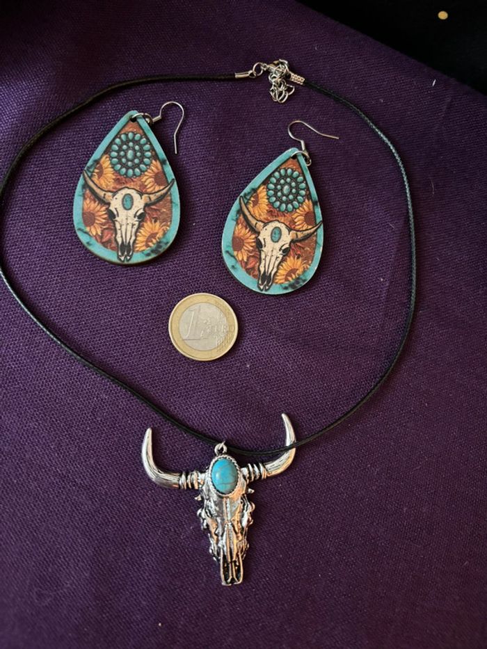 Set bijoux boho navajo cranes de buffles - photo numéro 3