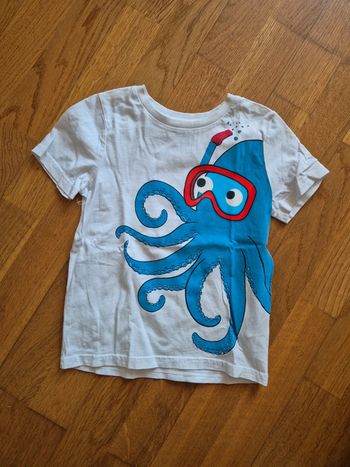 Tee-shirt blanc pieuvre taille 4 ans neuf