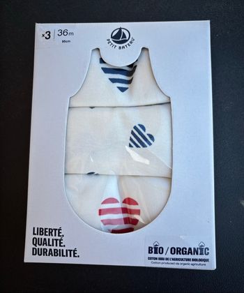 3 bodies  coeurs bretelles 36 mois  petit bateau
