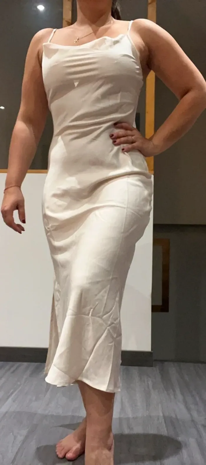 Robe soie mariage soirée crème  sexy