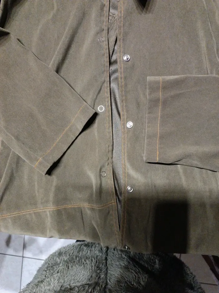 Veste Surchemise suédine kaki Mim 36-S - photo numéro 5