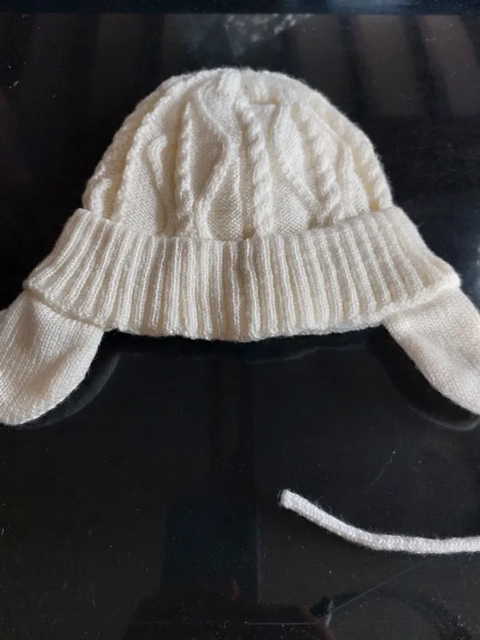 Bonnet maille avec liens - photo numéro 3
