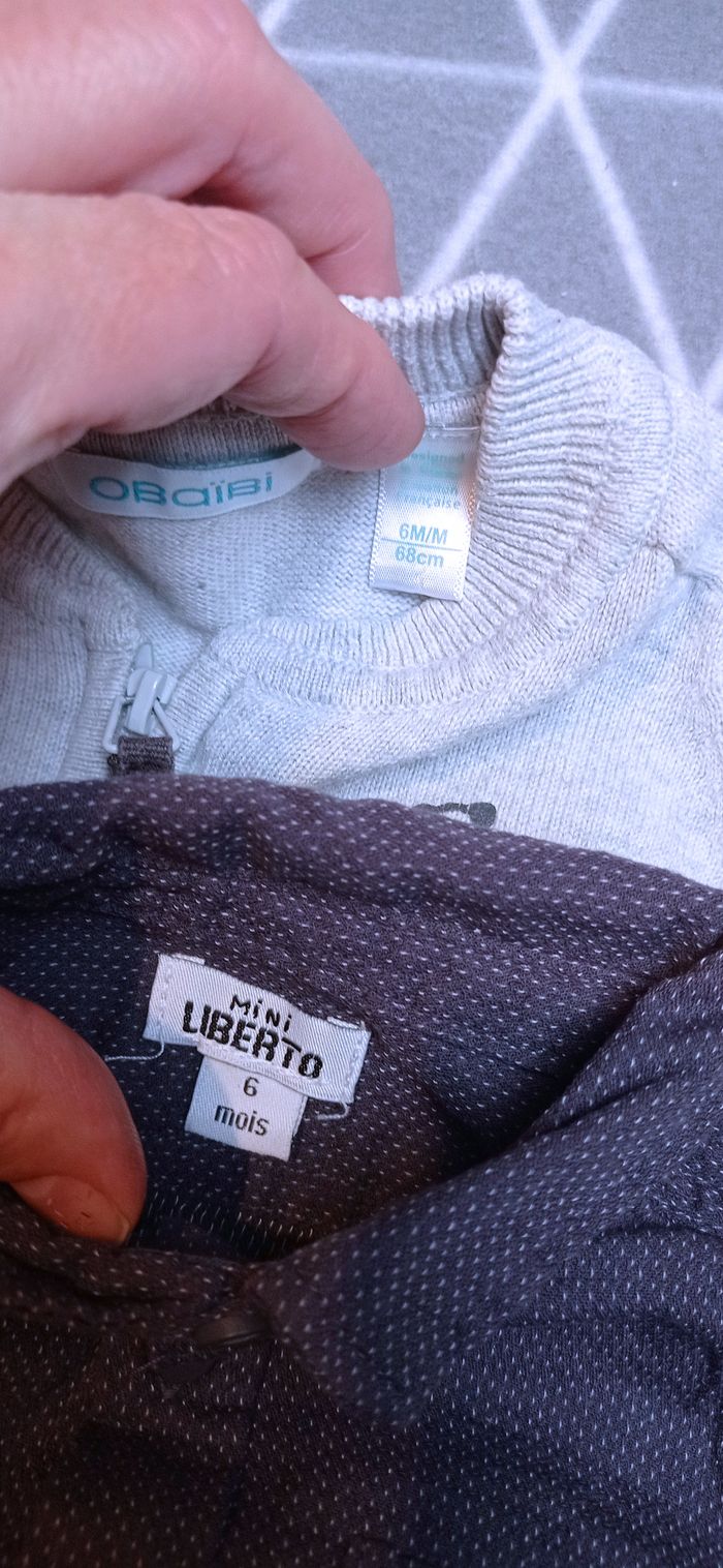 🦁 Lot 3 gilets + 1 chemise, 6 mois - photo numéro 8