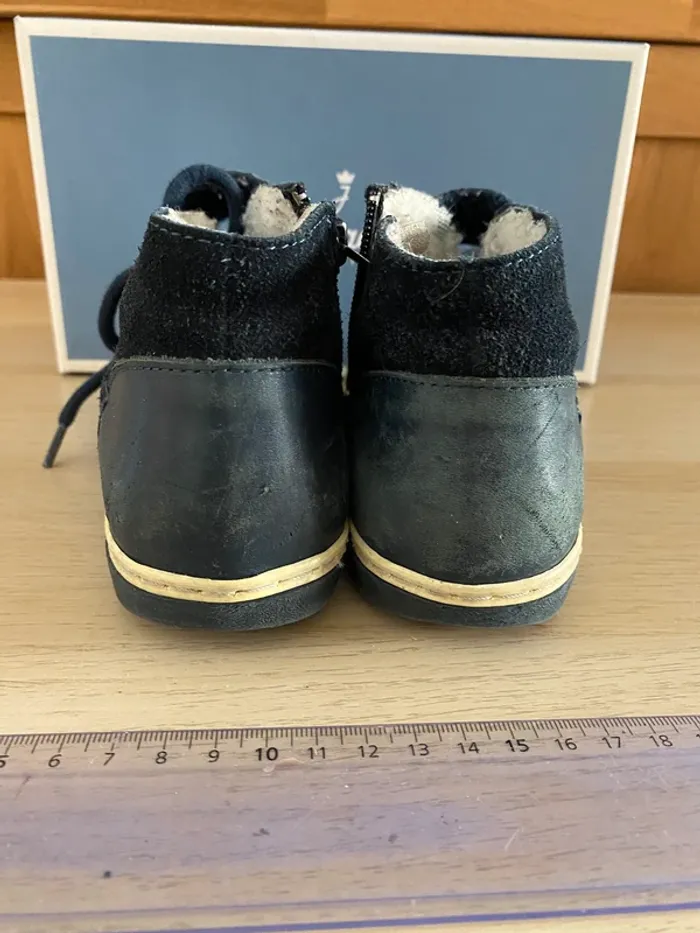 Bottines bottillons jacadi Paris bleu marine garçon fourré polaire hiver pointure 28 - photo numéro 6