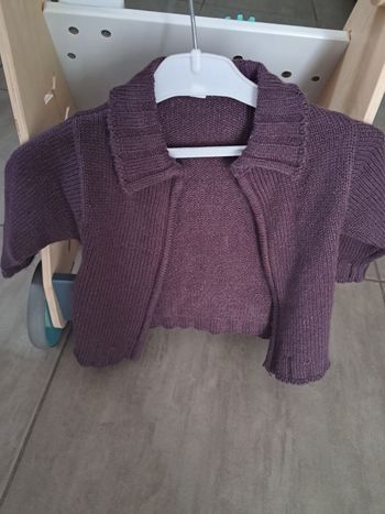 Gilet zippé à col 6 mois fille