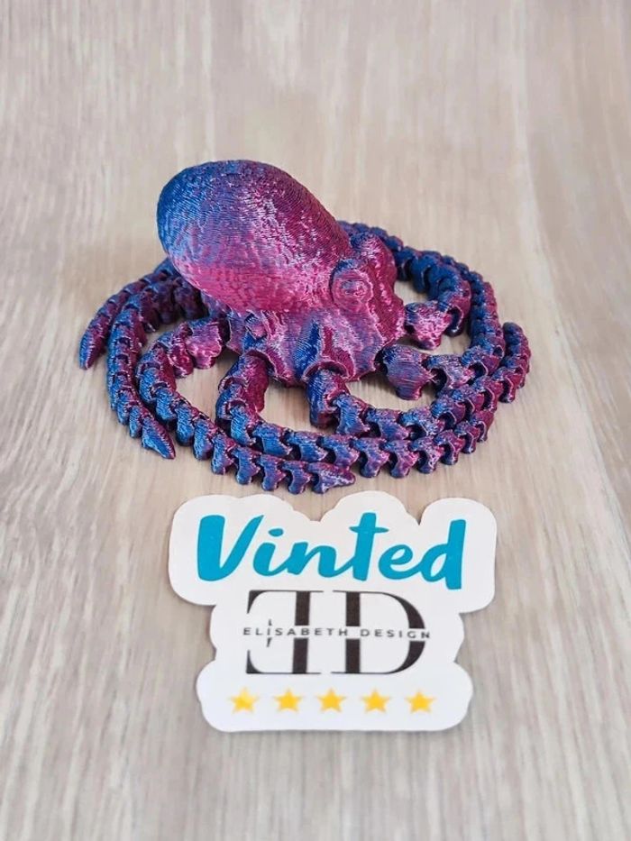 Poulpe couleur irisé, impression 3D - photo numéro 2