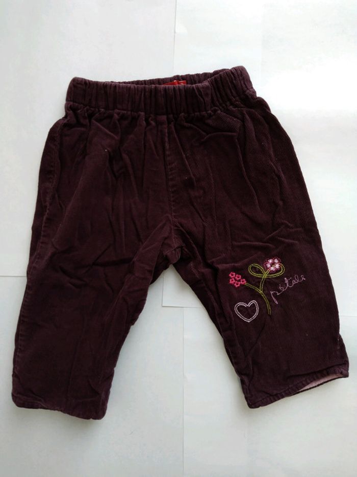 #lot de 3 pantalons velours Obaïbi, Grain de Blé, Tissaia taille 12 mois - photo numéro 2