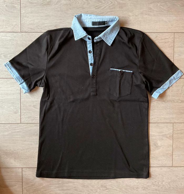 Polo noir et bleu pour homme
