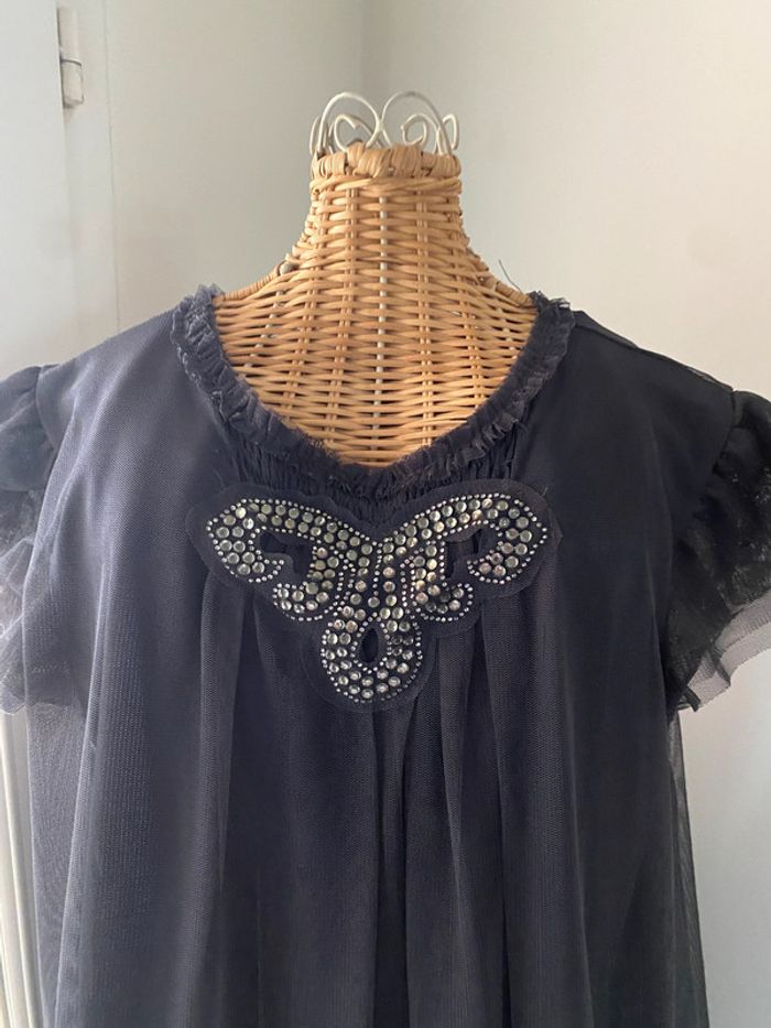 Robe Zara en tulle gris anthracite taille 13/14 ans ou XS - photo numéro 2